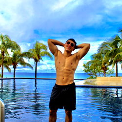 Model Demianxxx in Resort Swimsuit