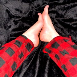 Cozy Plaid Pajamas on Legs