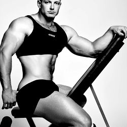 Fit and Fabulous Model Kyle Denton on Exercise Machine
