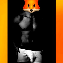 Model Jason Fox in Athleticwear with Cat Emoji