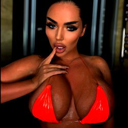 Angela Miller, OnlyFans Model in Red Bikini