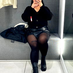 Stylish Model Sitting in Store