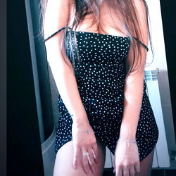 OnlyFans Model in Tight Polka Dot Swimsuit, 2019