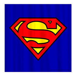 Superman Icon on Blue Background