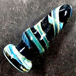 Fistpickle's Blue and White Glass Dildo - A Unique Artistic Piece