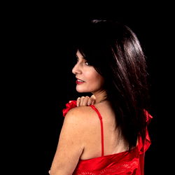 Stylish OnlyFans Model in Red Dress