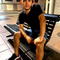 Sitting on a bench in the night