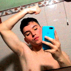 Diego's Unique Instagram Post: Shirtless Selfie with Blue Phone in Mirror