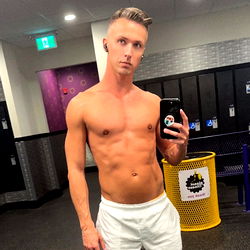 Fit Model Showcasing Shirtless Gym Attire