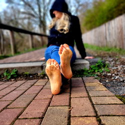 Football player resting after a match