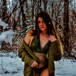 Onlyfans Model Moni in Winter Scene