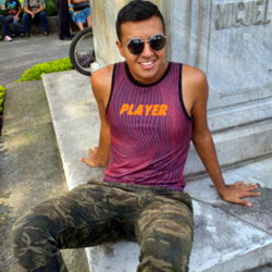 Jovial Young Man in Casual Streetwear