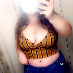 Female Model Allegra in Yellow and Blue Striped Bikini