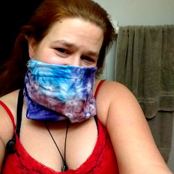 Angel - Tallahassee's Fashion Influencer with Blue Tie-Dye Mask