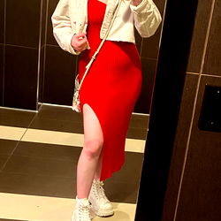 Fashionable Fan in Red