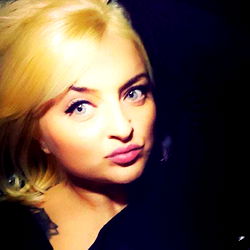 Blonde Tattooed Beauty with Gaze