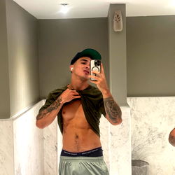 Fit and Shirtless Man in the Bathroom