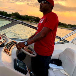 Model on a Boat at Sunset
