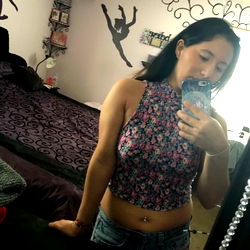 Model in Flower Tank Top