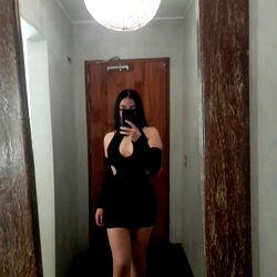 Stylish Nicole Figueroa in a Chic Black Dress