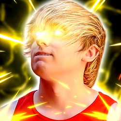 Young Man with Blond Hair and Radiant Eyes