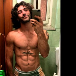 Fede_spago on OnlyFans - Shirtless Photoshoot in Bathroom