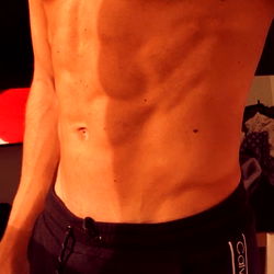 Fitness Model Showcasing Abs