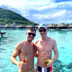 Celebrating a Tropical Getaway: Mike and Pat Enjoy the Scenic View