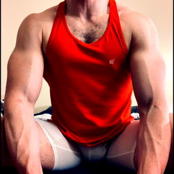 Fit Model in Red Tank Top