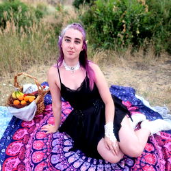 Vivid and Vibrant Model in Flower-Adorned Setting, Angeliqueb