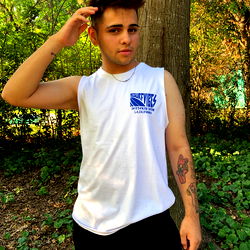 Stylish Young Man in White Tank Top