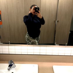 Curvyspanish Posing in Bathroom Mirror