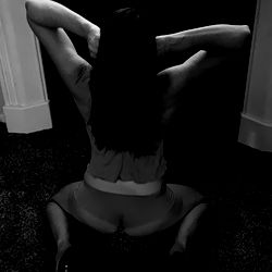 Model on Stairs in Silhouette