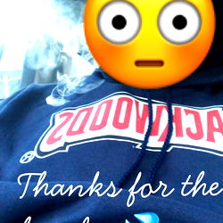 A Hilarious Photo of a Fan with Trap House Freaks Merchandise