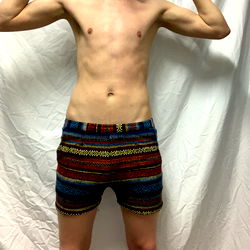 Casual Modeling in Multi-Colored Shorts and Tank Top