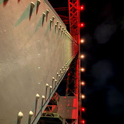 Aerial view of a bridge at night