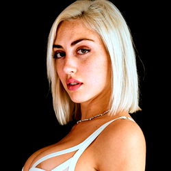 Model in a white bra