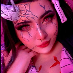 Mexican Onlyfans Model Amorcillo Del Cora with Dark, Creepy Makeup and Cracked Skin