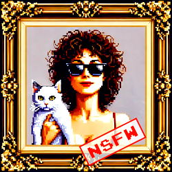 Model with Artistic Feline Portrait