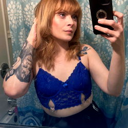 Trendy Blue Lingerie Model in Newfoundland, Canada