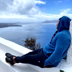 Beautiful Views from the Balcony of a Santorini Hotel
