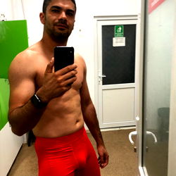 Fitness Model Andrew Holiday in Gym