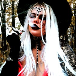 Smoking Gothic Model in Forest