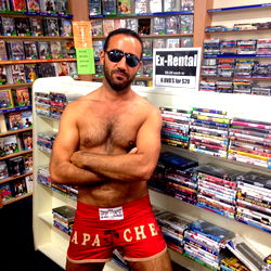 Model in Red Boxing Trunks