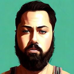 Artistic Portrait of a Man with Facial Hair and Mustache