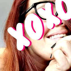 Smiling Model with XOX Sign in Eyes