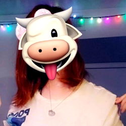 OnlyFans Model Hannah Has a Penis with Cow Mask and Tongue Touched to Nose