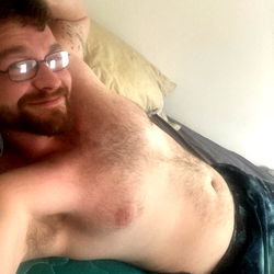Relaxed Man in Shirtless State