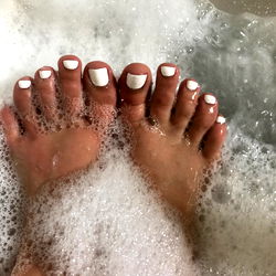 Serene Spa Foot Bath with Soapy Bubbles
