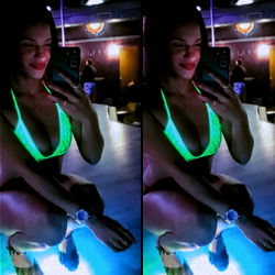 Onlyfans model in neon bikini